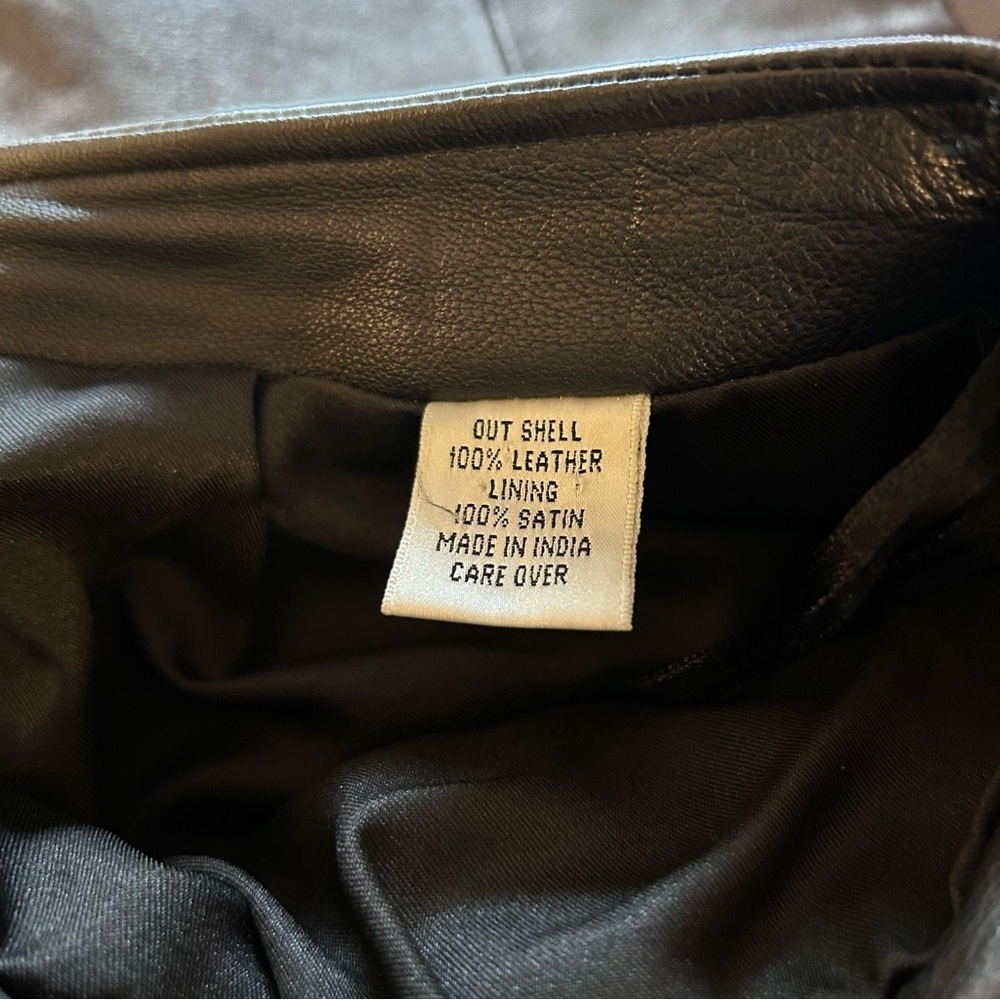 Vintage VAKKO Sport Black Genuine Leather Pants – Fully Lined, Side Zipper SZ 6 - Picture 6 of 8
